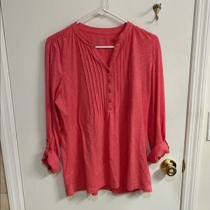 L.L. Bean Women's Coral Pleated Blouse in Sz M